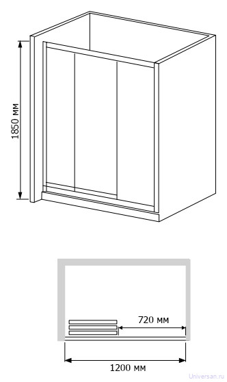 Душевая дверь в нишу RGW Classic CL-11 (1160-1210)х1850 профиль хром, стекло чистое 