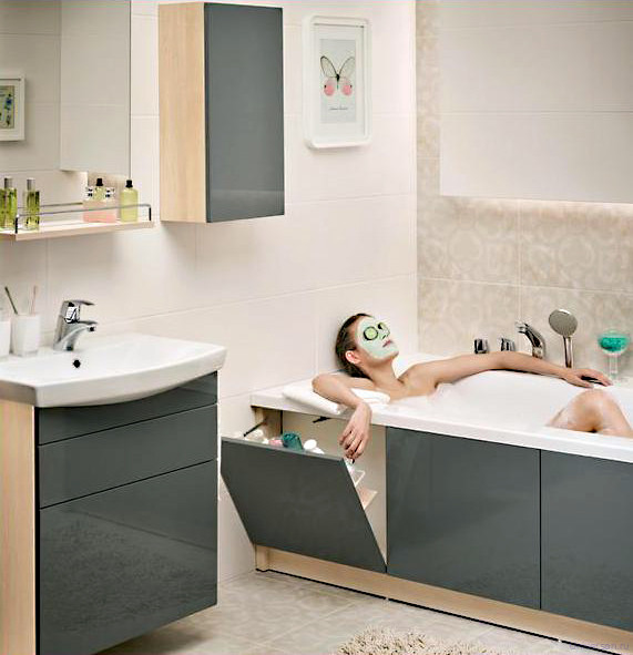 Акриловая ванна Cersanit Smart 170 R + слив-перелив 